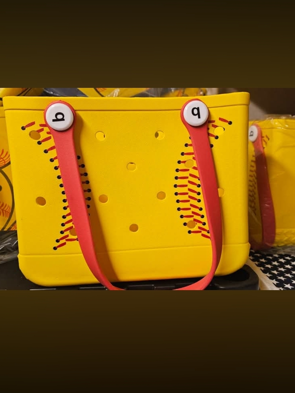 Yellow Softball SMALL BOGG LIKE BAG